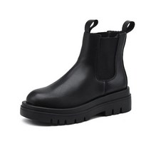lofty최신 Plus Size Platform Boots Women39s Shoes Autumn and Winter Plush Chelsea Round Toe Short Bota