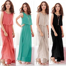 PGM^*^몰실루엣 쉬폰 롱원피스 JE-2677여성 쉬원피스 반바지 롱티 20대 비치 바캉스용품 나시 의류 여자 치마 피서 일바지 로맨틱^*췤pgm