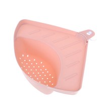 ST SHOP 삼 각 형 주 방 싱 크 대 보 관 홀 더 싱 크 대 배 수 선 반 필 터 욕 실 가 정 용 흡 입 컵 이 있 는 싱 크 보 관 바, PP 폴리프로필렌, 핑크