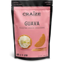 Craize 엑스트라 씬 크런치 구운 옥수수 크리스프 구아바 맛 비건 식물 기반 크래커 비GMO 스낵 4온스