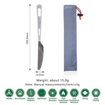 무한 항해 티타늄 식기 여행 Flatware 티타늄 나이프 포크 스푼 젓가락 짚 야외 캠핑 피크닉 칼 붙이, Ti1043T