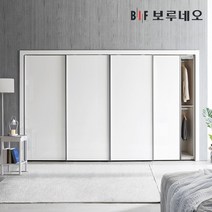 보루네오 300cm 샤인 슬라이딩 붙박이장 10자, 화이트