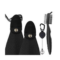 Labibida 자석 골프 타월 2팩 및 클럽 그루브 클리너 개폐식 클립이 포함된 브러시