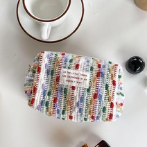 각잡힌 뜨개 파우치 니트 짜임 지퍼 사각파우치