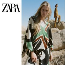 리본장식 기하학 패턴 ZARA 자라 여성 블라우스 바지 세트