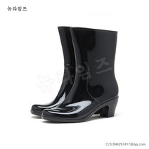 여성 컬러 6cm 키높이 장화 미들 부츠 레인부츠 뉴타임즈 L108P850