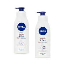 니베아 리페어 앤 케어 바디로션 수분크림 72H 400ml Nivea Repair Care Body Lotion Moisturiser, 2개