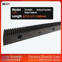 랙기어 1.25 모드 헬리컬 랙 1400mm 670mm 기어 및 금속 강철 피니언 세트 CNC 기계 용 1 개, [02] right helical 671mm