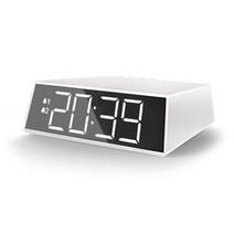 쿨린 LED 알람 시계 고속 무선 충전기 SMODO-204, 화이트
