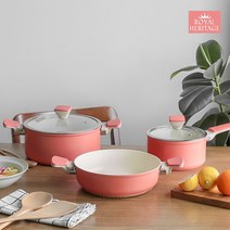 파스텔 예쁜 인덕션 레드 냄비 4종, 레드팟 전골24cm