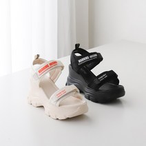 프리티슈 여름 여성 캐주얼 어글리 벨크로 통굽 스트랩 스포츠 샌들 7cm