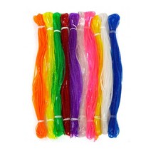 룰라끈 비닐끈 공예끈 1M 10줄, 형광초록