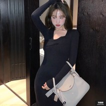 가바바 여성 롱원피스 논패턴 니트 스커트 F/W 백 힙 슬림 스커트 원피스 G58340