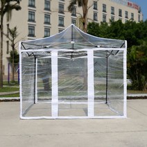 3x3m 방풍 비닐 천막 식당 야외 대기 부스 대리운전 바람막이 투명 캐노피, 3x3M 블랙(천O)
