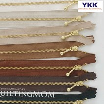 퀼팅맘 고급 YKK지퍼 골드 지퍼, 아이보리 20cm, 1개