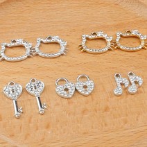 5PCS 헬로키티 펜던트 액세서리 재료 DIY 액세서리 키 잠금 음표 펜던트 케이티 캣 펜던트, 케이티골드20*17mm, 한 개