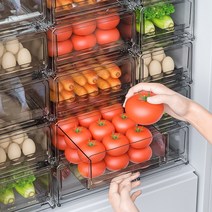 JENMV 냉장고 수납 용기 서랍형 냉장고 정리트레이 냉장실 냉동실 투명 냉장고 보관함, 트럼펫, 10개