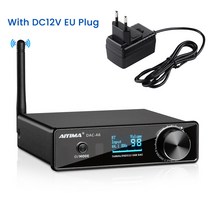 AIYIMA 오디오 DAC A6 블루투스 ESS9038Q2M 미니 하이피 USB DAC 디코더 XMOS XU208 PCM 32비트/768kHz DSD512 지원 APTX-HD, With EU Plug, 03 With EU plug