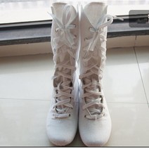 새로운 편안한 댄스화 댄싱힐 하이힐 발목 2022 품질 레드 화이트 블랙 캔버스 27cm 롱 하이 탑 재즈 댄스 부트 무대 댄스 부츠 여자 여성 댄스 공연 신발