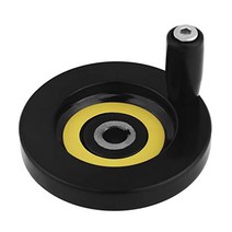 NGe 12 x 100mm Ripple Hand Wheel with Removable Revolving Handle for Lathe Milling Machine null, 1, Black, Yellow