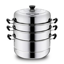 만두 찜기 스테인레스 스틸 찜솥 3단 호빵 찐빵, 32cm, 4단 찜통