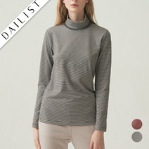 올리비아로렌 데일리스트 겨울 여성 스트라이프 목폴라 티셔츠 MDEALXW9231