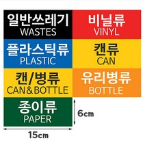 온더바이 대형 쓰레기통 가정용 업소용 재활용 휴지통 대용량 분리수거함, 분리수거 스티커(캔/병류), 1개