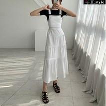 에이치스타일 OP 쁘띠멜빵원피스 여름 린넨