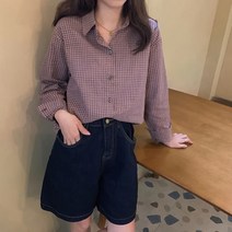 [바보사랑] 여성 셔츠 블라우스 데일리 호즈모 모직 울 체크