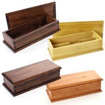 나무수저통 직사각 (대나무 원목 수저보관통 뚜껑 식, 대나무목