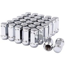 DCVAMOUS 쉐보레 GMC 6 러그 애프터마켓 휠과 호환되는 14x1.5 너트 24개 블랙 19mm 헥스 - M14x1.5 확장 4.6cm(1.8인치) 높이 콘 시트 시에라 실
