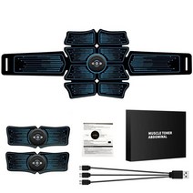 EMS 저주파 복부 운동기구 근육의 전자기 자극 트레이너 마사지, 검은 색