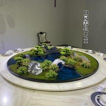 원형 테이블 꽃 이끼 장식 식물 인테리어, 직경 1900mm  높이 260mm