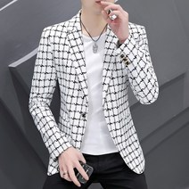남성정장자켓 남성 정장 봄 트렌드 캐주얼 싱글 웨스턴 재킷 ins 패션 하이 센스 체크 무늬 잘 생긴