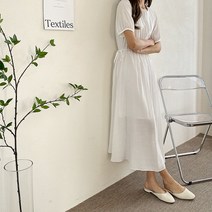 코지 여성 20대 청순한 하객룩 데일리 베이직 주름 롱원피스