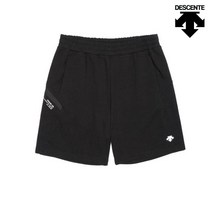 데상트 남녀공용 면 폴리 혼방 4부 반바지 SM323UKH75_BLK