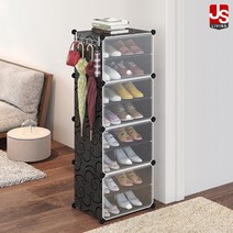 JS리빙 신발 수납장 정리대 다용도 정리함 신발장 선반 현관 아파트 간이 가정용 슈즈렉 정리 수납 거치대 인테리어 조립식 사무실 M_124, 다크그레이, 1개