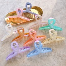 컬러 오로라 홀로그램 아크릴 꼬임 올림머리 머리 헤어 집게핀