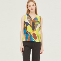 베네통 프린트 린넨 블라우스_BABL97331YE