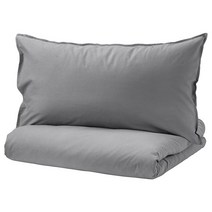 이케아 프락트비바 이불커버+베개커버2 화이트 27x19x6cm 면60% 리오셀40%