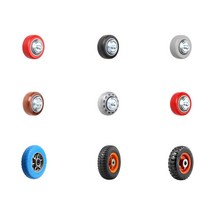 수레 카트 리어카 구루마 대차 바퀴 교체용 달리 끌차 수리 부품, 중량용4인치우레탄적색바퀴(휠)