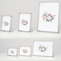 투명 아크릴액자 상장 사업자등록증 양방향 4x6 5x7 A4 소형 대형 사진 액자