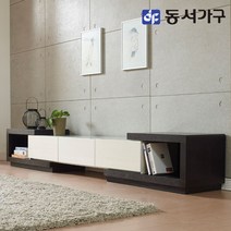 동서가구 솔트 모던 확장형 거실장 TV다이 msb003, 블랙+화이트