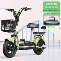 중국 전기 자전거 전동 접이식 스쿠터 출퇴근용 배달용 일상용 소형 바이크 48v 해외, 그린12A자동차리튬배터리+약45km