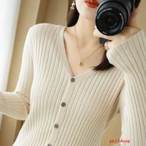 puildaug 깨진 봄과 가을 칼라 카디건 스웨터 여성의 짧은 재킷 슬림 핏 스트립 스웨터 니트 백킹 셔츠