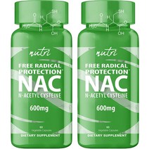 나우푸드 nac 영양제 NACC nacl Natures Fusions NAC Supplement N-Acetyl Cysteine - 2 팩 600 mg 노화 방지 보조제 항산화 간, 2개