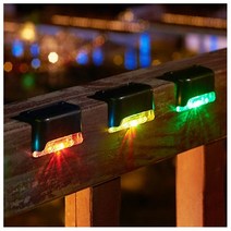 1/4/10/20pcs LED 태양 계단 빛 방수 야외 정원 통로 안뜰 테라스 난간 단계 가로등, black shell-RGB_10pcs