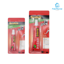 3M 투명 다용도 미니 강력 아크릴 접착제 신발 타일 보수 종이접착제, AD6004S 15ml, 2팩