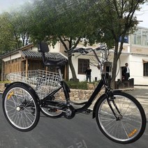 세발전기자전거 삼륜전기자전거 3륜, 24인치 7단 흰색