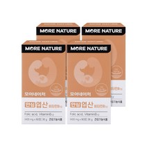 모어네이처 안심 엽산 400 비타민B 임산부 영양제 초기 임신 준비 90정 3개월분, 4box